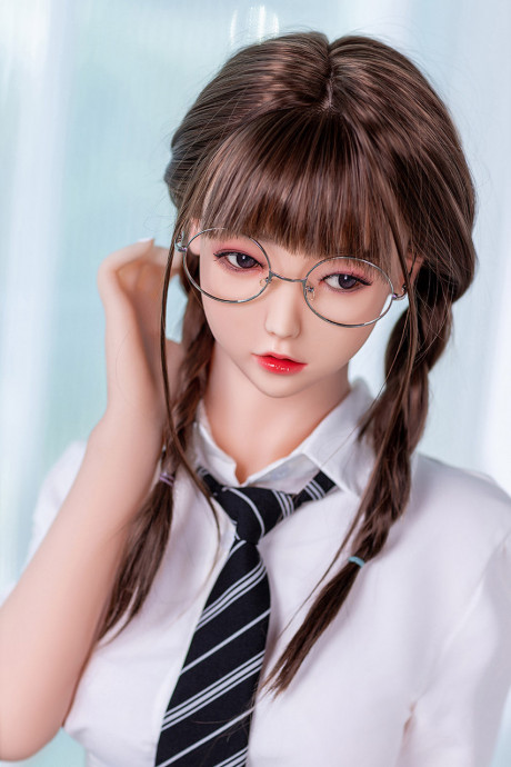 Nerdy schoolgirl sex doll Cheryl loses her uniform and poses undressed - #1101629