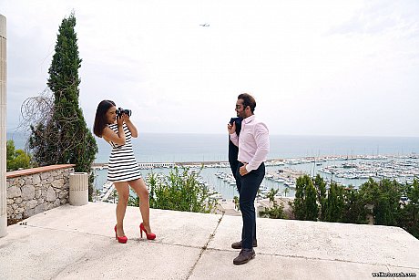 Adorable babe Ginebra eats spunk while giving her fiance boy lover a sensual bj outdoors - Image 1 of 20  in Ass category   featuring Ginebra Bellucci 