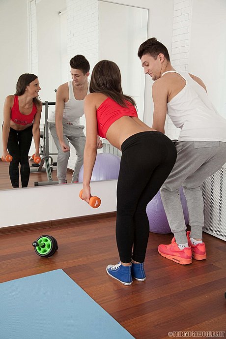 Skinny hottie Angel C gets rammed by a fitness instructor in the gym - Image 4 of 20  in Teen category   featuring Foxy Di 