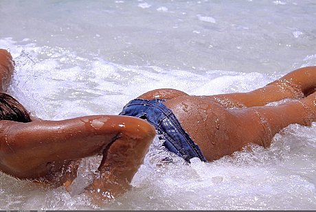 Ebony model Tierra poses undressed and flaunts her humongous shiny melons on the beach - Image 11 of 20  in Outdoor category   featuring Tierra Watson 