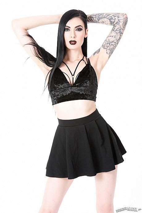 Goth sweetie Marley Brinx's tattooed body and shaved twat is waiting for dong - Image 4 of 17  in Skirt category   featuring Marley Brinx 