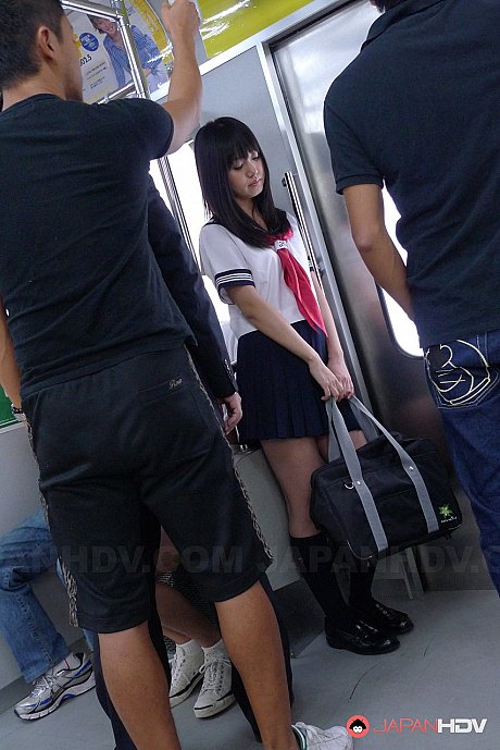 Schoolgirl Yayoi Yoshino gets gangbanged & her furry cunt creampied in a train - Image 3 of 20  in Tiny Tits category   featuring Yayoi Yoshino 