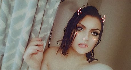 Busty brunette babe shows her stunning enormous tits & her delicious cunt up close - Image 20 of 20  in Amateur category  