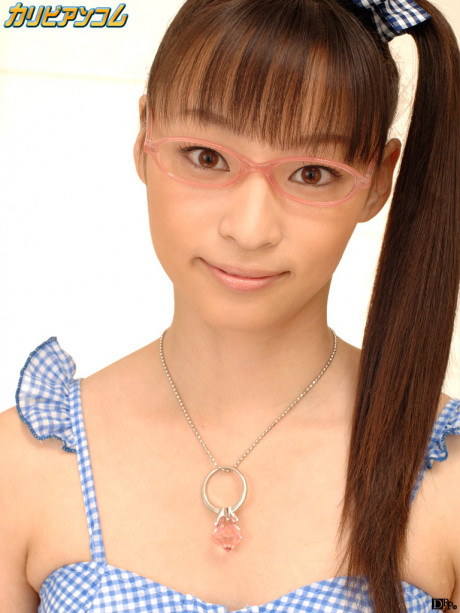 Nasty brunette teenie Riku Shiina flashes her lingerie in a short skirt - #455019