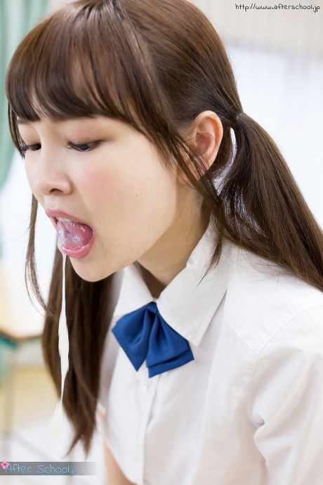 Tiny oriental schoolgirl gets jizz on her tongue while blowing her teacher's cock - #264088
