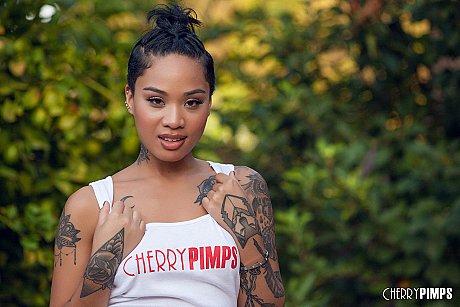 Chinese skank GF woman with ebony hair Honey Gold exposing her attractive natural tits outdoors - Image 6 of 20  in Outdoor category   featuring Honey Gold 