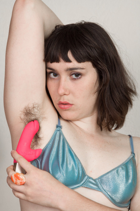 Brunette lady girl with tiny boobs Barb strips naked and toys her furry cunt - #1453285