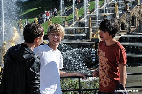 Passionate twinks having bareback anal sex in an outdoor orgy - Image 1 of 20  in Gay category  