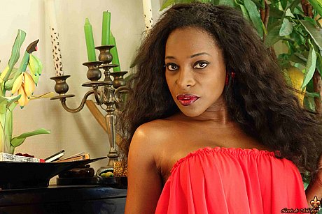 Ebony model shows off her great set of legs in red heels during SFW action - Image 9 of 16  in Model category  