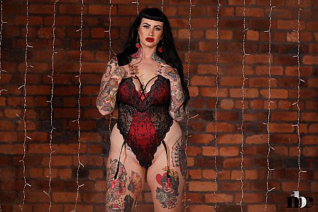 Curvy inked BBW Lucy Vixen flaunts her chunky butt and huge boobies in a solo - Image 6 of 21  in Amateur category   featuring Cherry Pie 