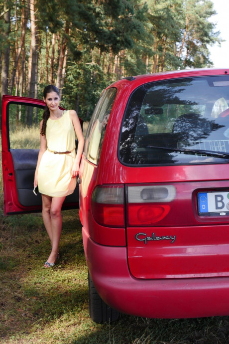 Skinny German young Coco Kiss loves hardcore doggystyle sex by the road - #131585