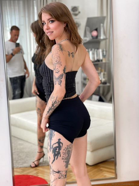 Tattooed young Eden Ivy does anal while having sex with a long rod - #346518