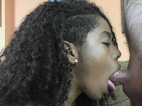 Curvy ebony Layla Finesse undresses & swallows an mature hubby boy dude small white dong - Image 9 of 20  in Old Man category   featuring Logan Drake, Layla Finesse 