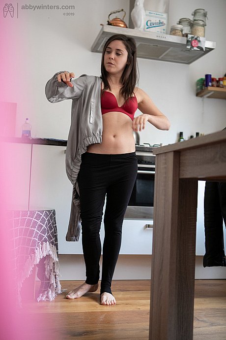 Amateur brunette with small tits Imogen D getting dressed on hidden camera - Image 14 of 21  in Babe category   featuring Imogen D 