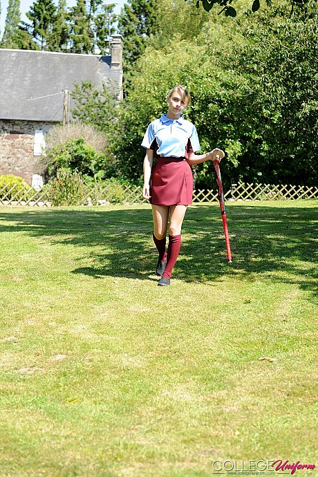 College Uniform featuring Chloe Toy Porn Pictures - Image 8 of 21  in Outdoor category  