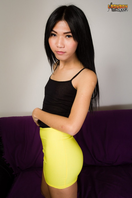 Attractive transgirl Ang shows off her slim body and hard penis in a solo - #1545514