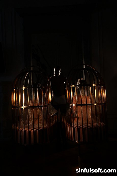 Hot brides in white undergarment Kira Queen and Canela Skin share a charming black fiance BF lover