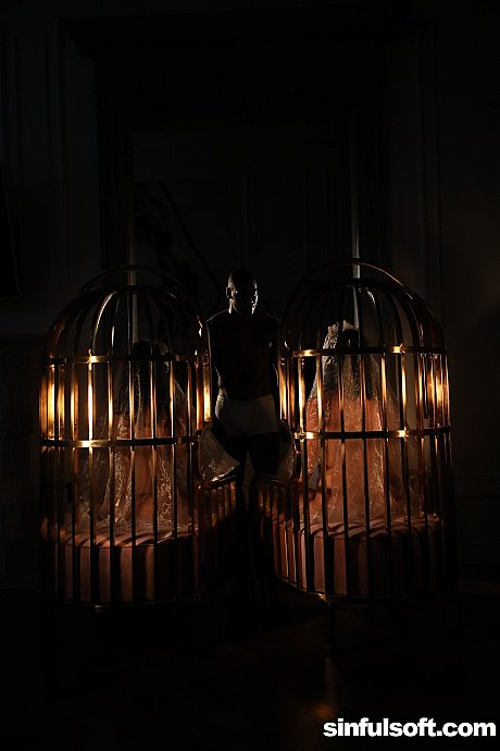 Hot brides in white undergarment Kira Queen and Canela Skin share a charming black fiance BF lover - Image 11 of 20  in Babe category   featuring Canela Skin, Kira Queen, Aaron Rock 