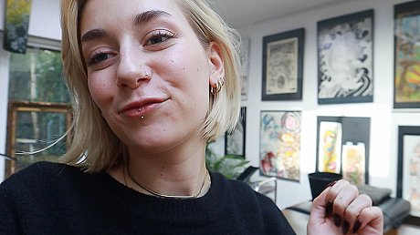 Blondie amateur plays with her delicious pink snatch & rides a machine dildo - Image 16 of 21  in Pussy category  