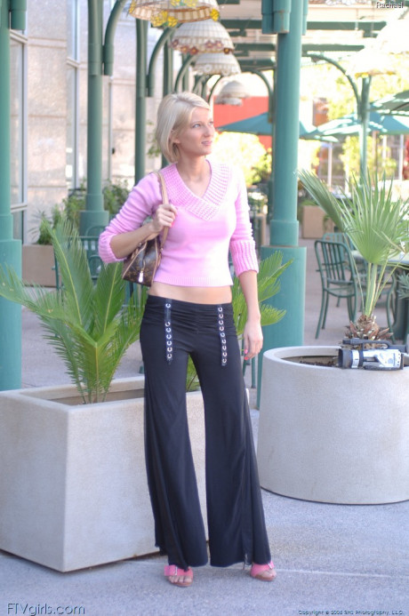 Sweet young Rachael flashes her melons butt and snatch in public - #1341302