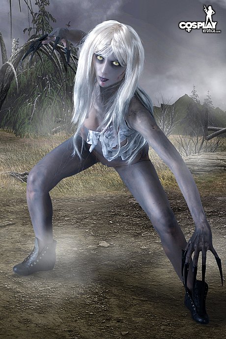 Solo model exposes her boobs and butt while wearing Left 4 Dead cosplay attire - Image 12 of 12  in Ass category  