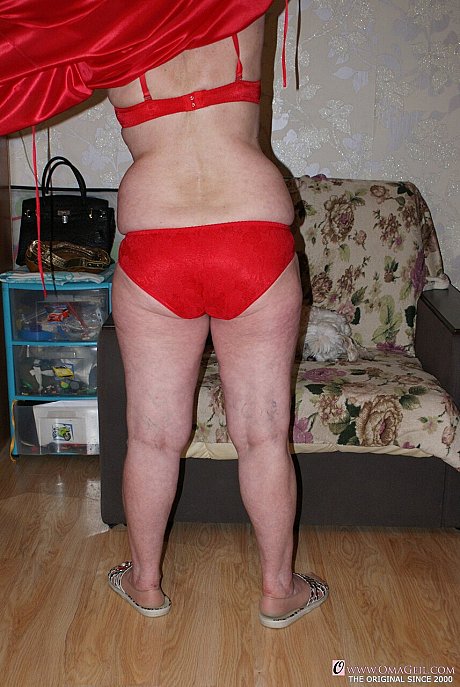 Blonde grandma Belly loses her red undies & shows her saggy melons & furry cunt - Image 3 of 20  in Pussy category   featuring Belly 