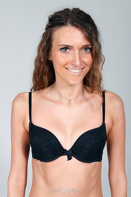 Adorable young babe Melisa strips and shows her skinny body at the casting - Image 11 of 18  in Model category   featuring Melisa E 