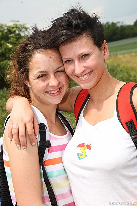 Lesbians Nicoletta H & Christina J taste & massage each other's cunts outside - Image 6 of 21  in Lesbian category   featuring Emilya Argan 