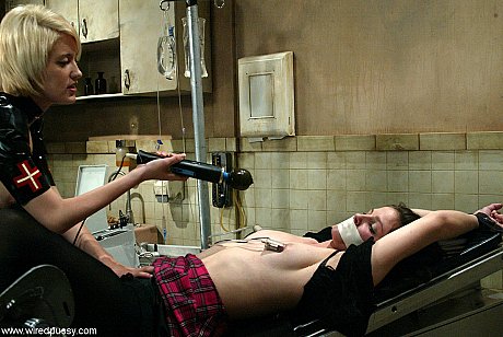 Slave Bobbi Starr & lezdom Kimberly Kane engage in hot BDSM electro sex action - Image 13 of 20  in Lesbian category   featuring Bobbi Starr, Kimberly Kane 