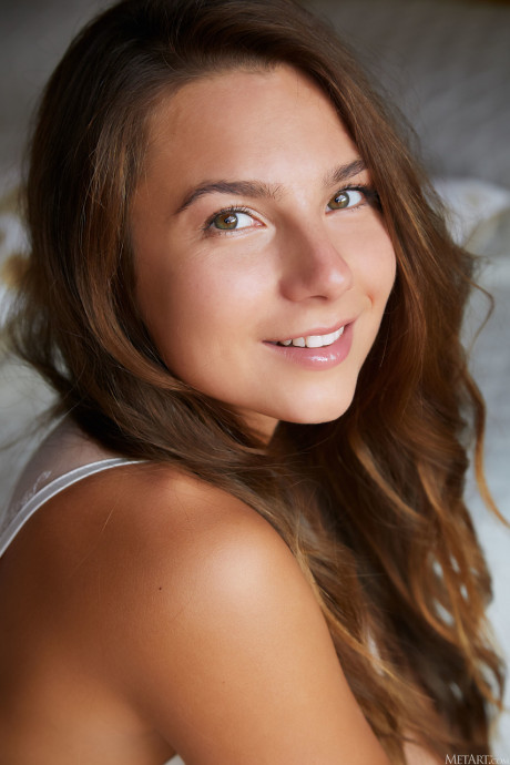 Adorable brunette babe Belka presents her giant titties and round behind in a solo - #1471513