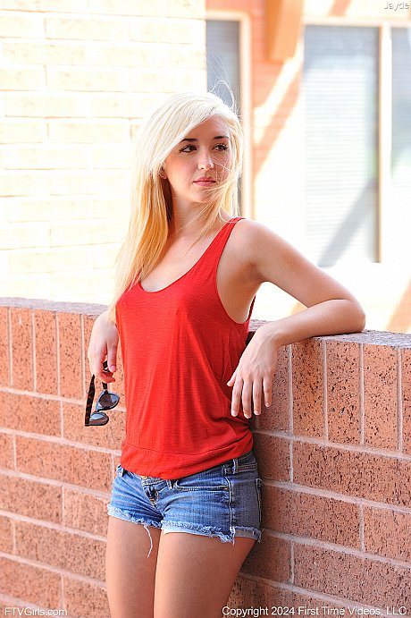 Athletic blondie babe Jayde shows her charming teen titties & her hot ass - Image 12 of 21  in Model category   featuring Jayde 