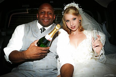 Blondie Eidyia tongues bbc & gets spunk on boobies in interracial wedding fuck - Image 2 of 15  in Cumshot category   featuring Prince Yahshua, Eidyia 