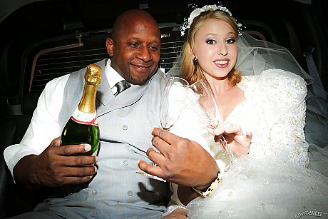 Blondie Eidyia tongues bbc & gets spunk on boobies in interracial wedding fuck - Image 4 of 15  in Cumshot category   featuring Prince Yahshua, Eidyia 