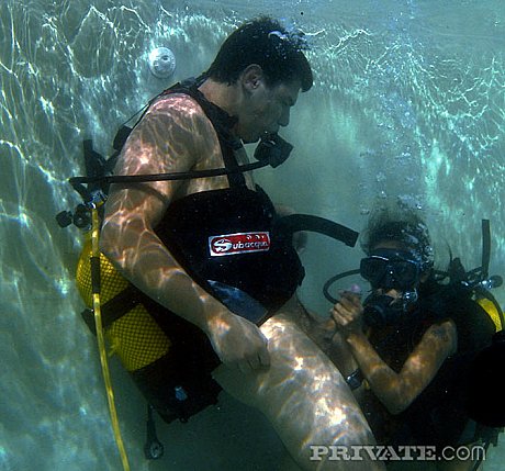 Asian scuba diver gives a oral sex underwater before fucking beside pool - Image 3 of 16  in Skinny category   featuring Priva 