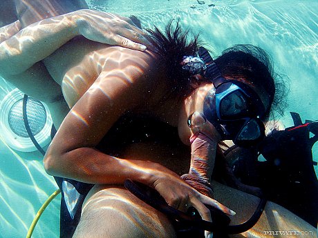 Asian scuba diver gives a oral sex underwater before fucking beside pool - Image 8 of 16  in Skinny category   featuring Priva 