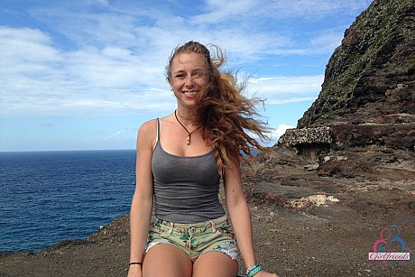 Amateur girlfriend Taylor Whyte poses in a tight shirt & shorts by the sea - Image 1 of 14  in Outdoor category   featuring Taylor Whyte 