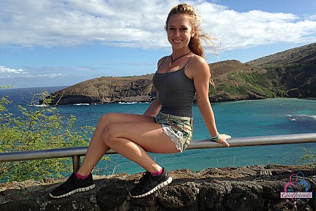 Amateur girlfriend Taylor Whyte poses in a tight shirt & shorts by the sea - Image 14 of 14  in Outdoor category   featuring Taylor Whyte 