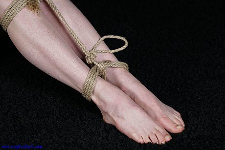 Nude blondie finds her nipples sticking out as she struggles against rope ties - Image 10 of 16  in Close Up category  