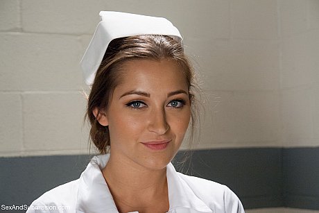 Ravishing nurse with a nice ass Dani Daniels strips and poses in high heels - Image 17 of 20  in Pantyhose category   featuring Xander Corvus, Dani Daniels 