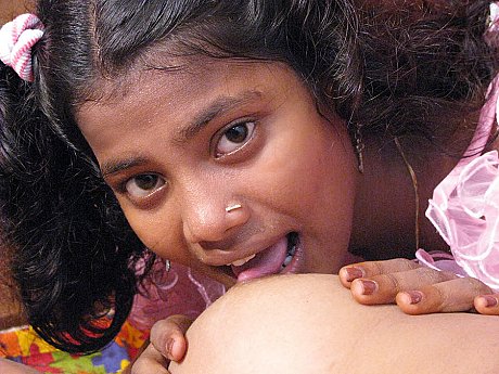 Indian lesbians tongue kiss before licking and toying vaginas - Image 3 of 18  in Close Up category   featuring Divya