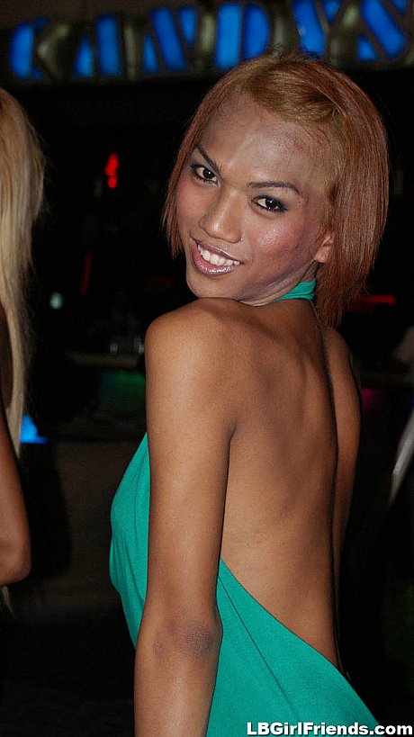 Horny sleazy tgirl street hookers in Thailand pose clothed in attractive slutwear - Image 9 of 17  in Ladyboy category  