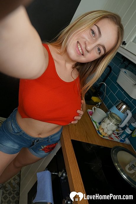 Smiley babysitter shows off her gigantic tits & booty in her own selfie compilation - Image 8 of 20  in Babe category   featuring Adelina Lust 