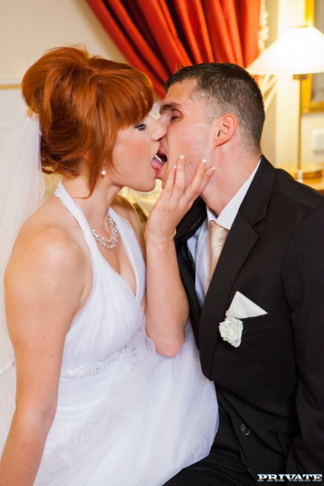 Red Hair Czech bride Lucy Bell getting double nailed on her wedding day - #278248