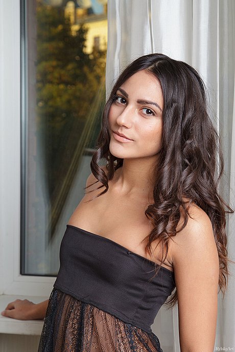 Ravishing model-like young Cira Nerri takes off her clothes and poses on a couch - Image 1 of 20  in Pussy category   featuring Cira Nerri 