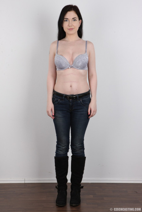 Fresh faced Lucka peels her jeans for a nude interview photo session - #1135513