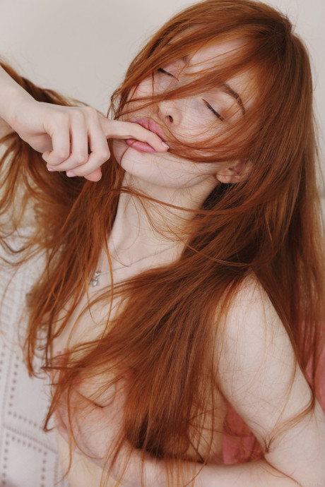 Pretty fine ginger head Jia Lissa shows her tiny boobs & her lickable trimmed cunt - #1103084