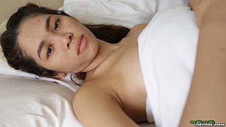 Thai lady GF broad Mee poses naked & has her hairy snatch rammed in a morning sex session - Image 1 of 21  in Spreading category   featuring Mee 