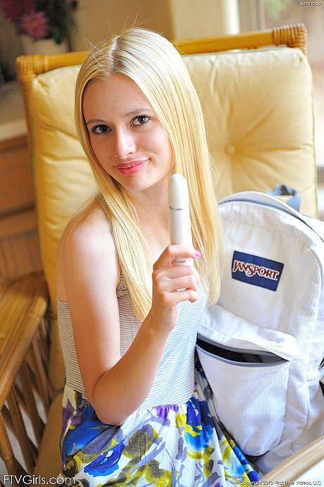 Blonde sweetheart Kennedy fucking large veggies and her own fist - Image 1 of 20  in Dildo category   featuring Kennedy Kressler 