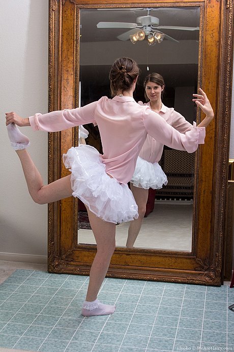 Happy ballerina Kiyoko flashes panty upskirt & peels to pet her silky vagina - Image 1 of 18  in Pussy category   featuring Kiyoko 