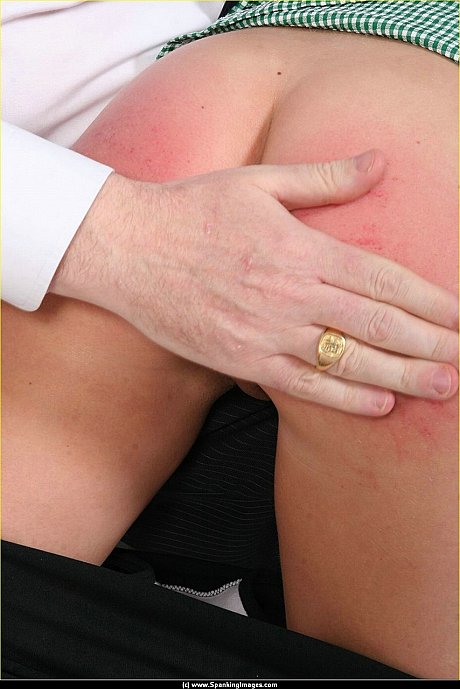 White skank gf broad has her ebony panties pulled down while being spanked over a knee - Image 10 of 12  in Close Up category  
